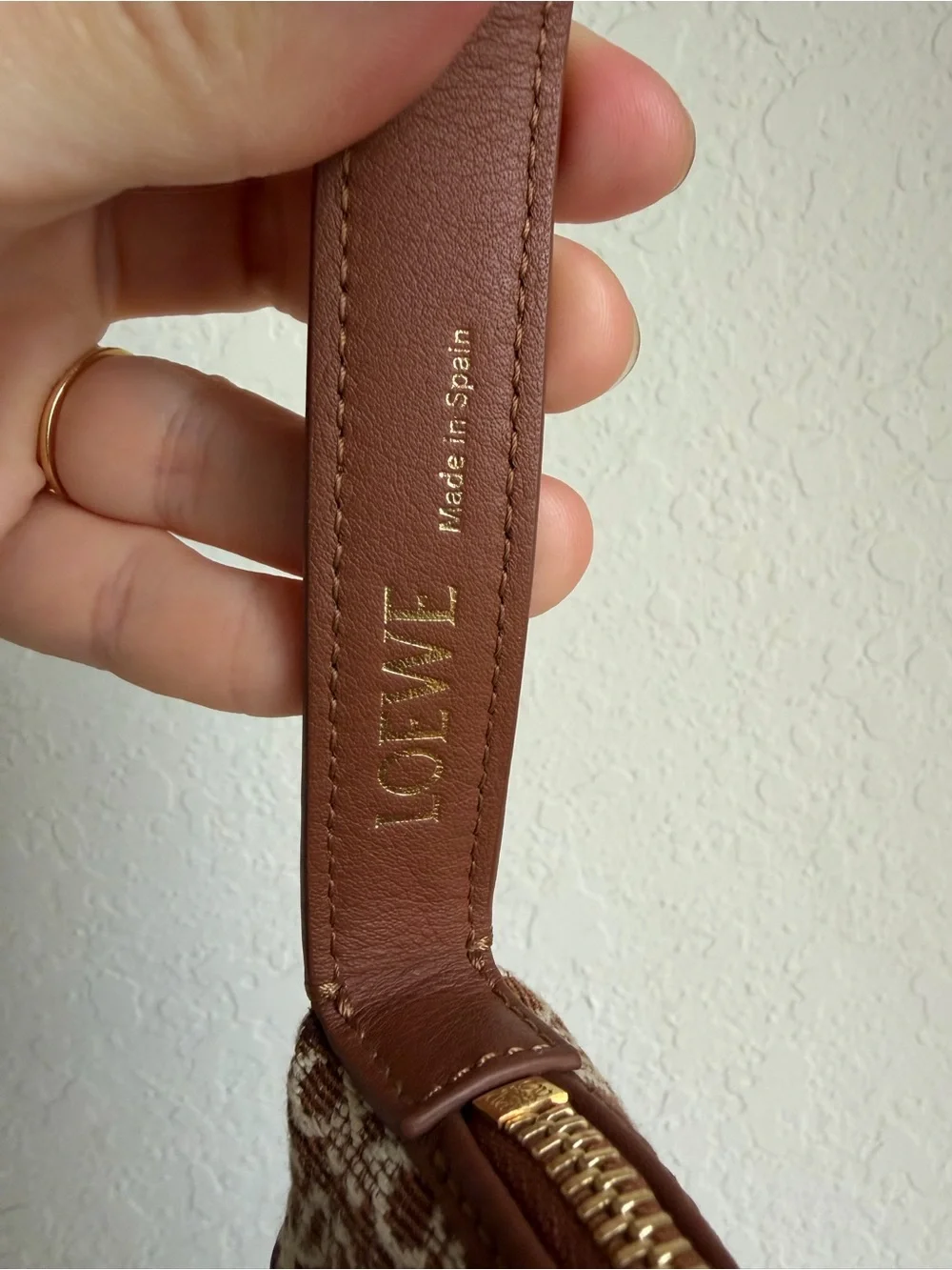 Loewe Small Anagram Cubi Bag Brown Jacquard and Leather